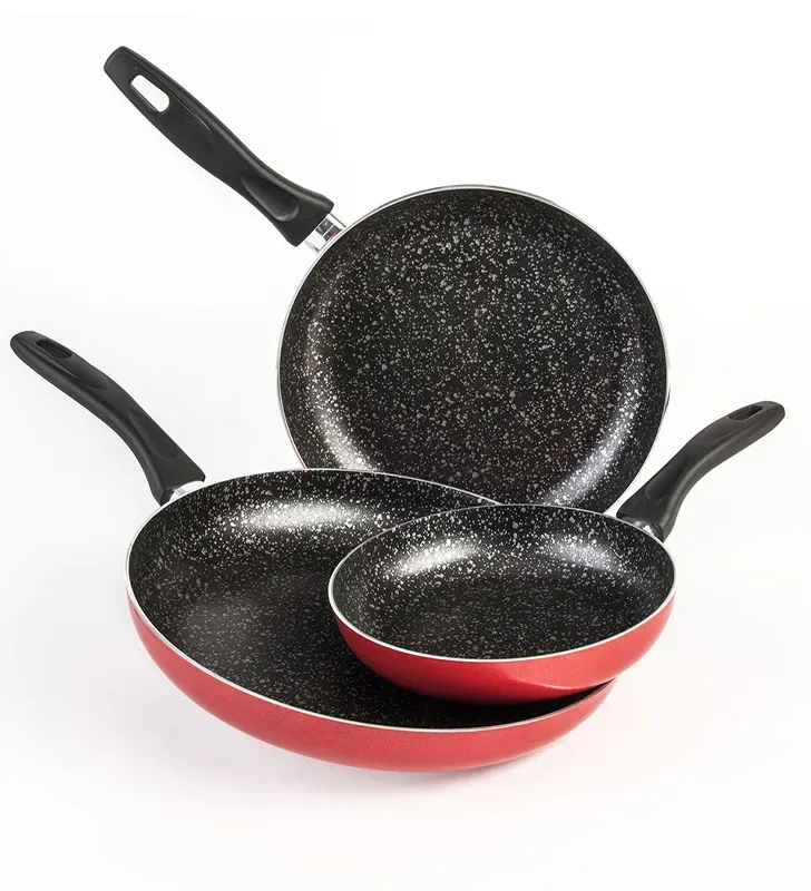 Juego 3 Sartenes Cinsa Experta Roca 20‑30 cm Rojo Habana