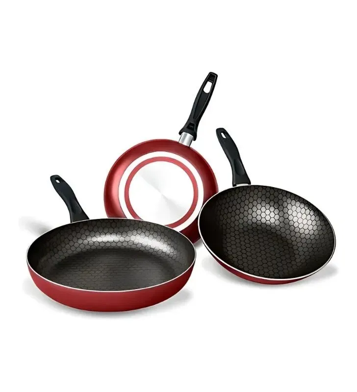 Juego sartenes Cinsa Buenos Aires 20‑26 cm | Aluminio 3 mm, 5 capas antiadherente