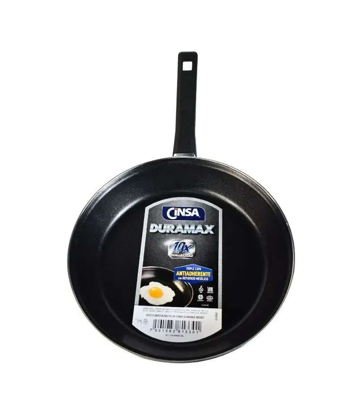 Sartén Duramax 24 cm recto negro con antiadherente
