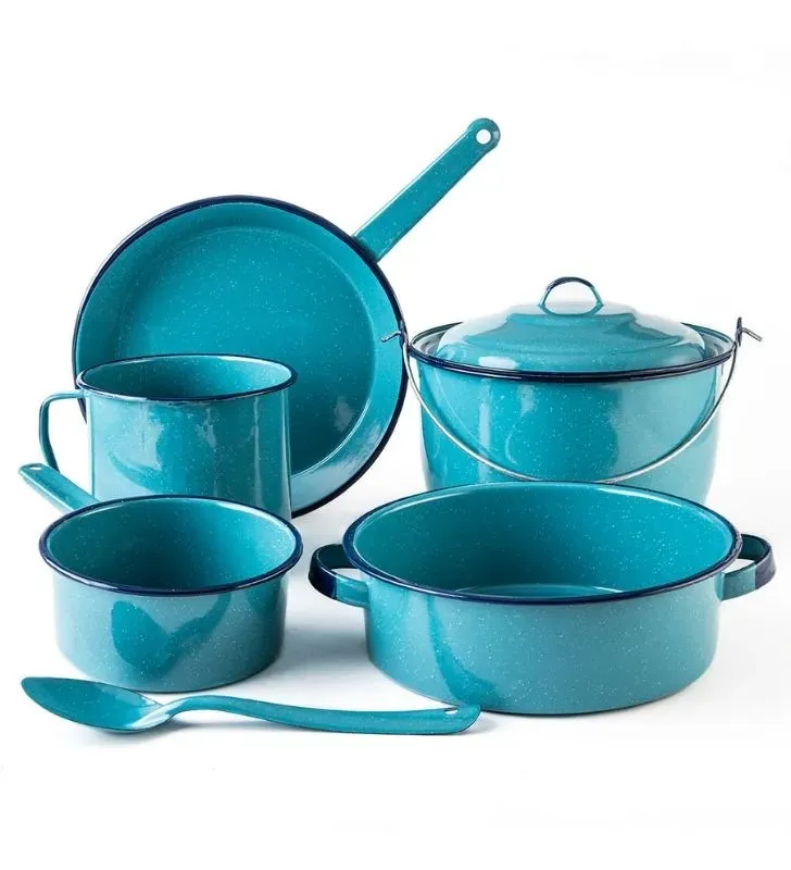 Batería de Cocina Cinsa 7 pzs Peltre Azul Turquesa
