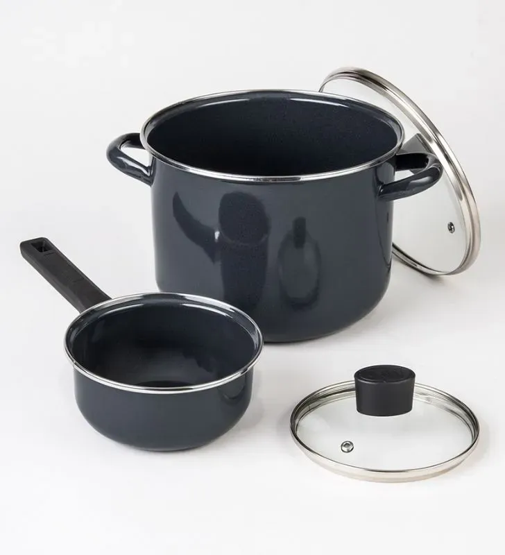 Batería Mega Óptima Negro Grafito con tapas de vidrio