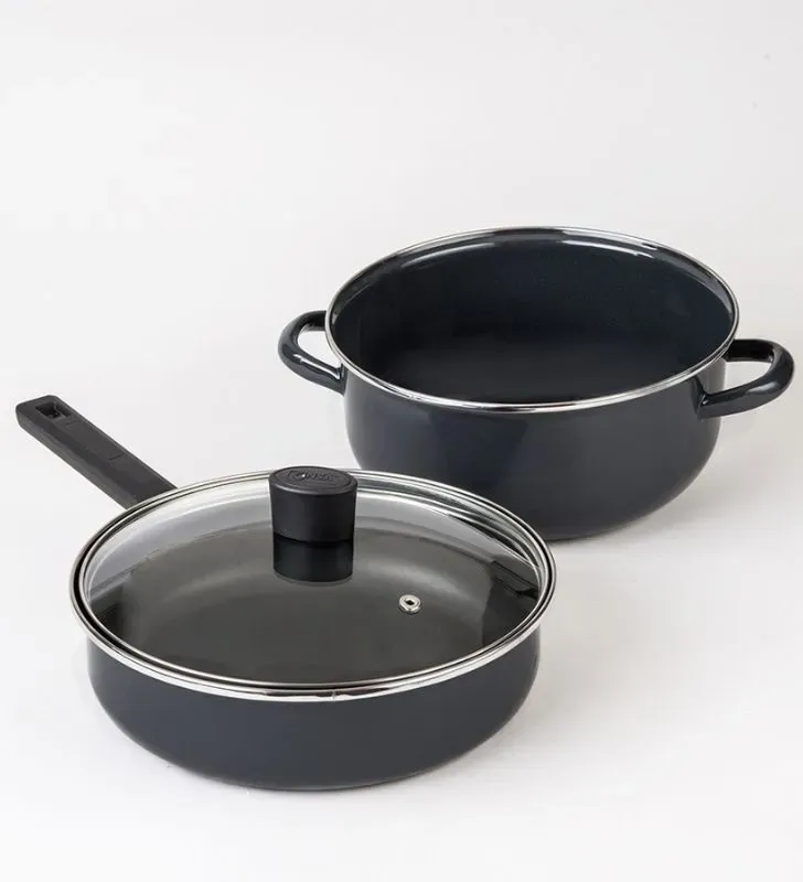 Batería Mega Óptima Negro Grafito con tapas de vidrio