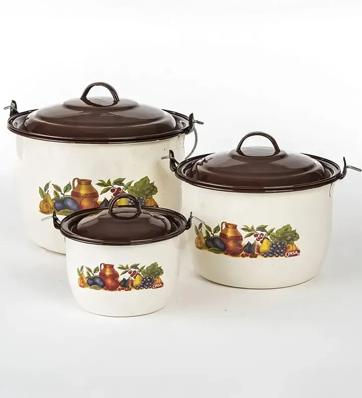 Batería de Cocina Cinsa 10 piezas Crema Decoración Sofía