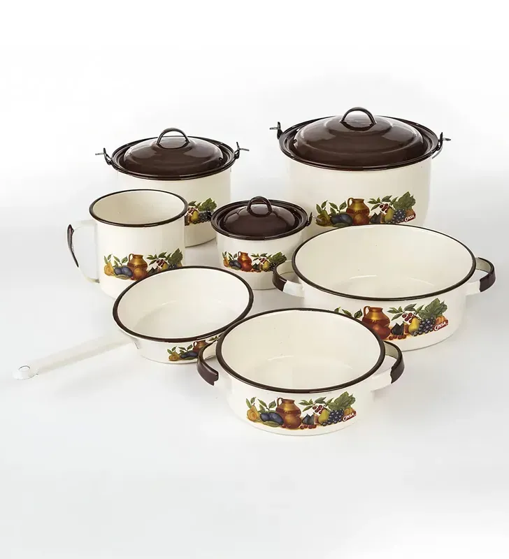 Batería de Cocina Cinsa 10 piezas Crema Decoración Sofía