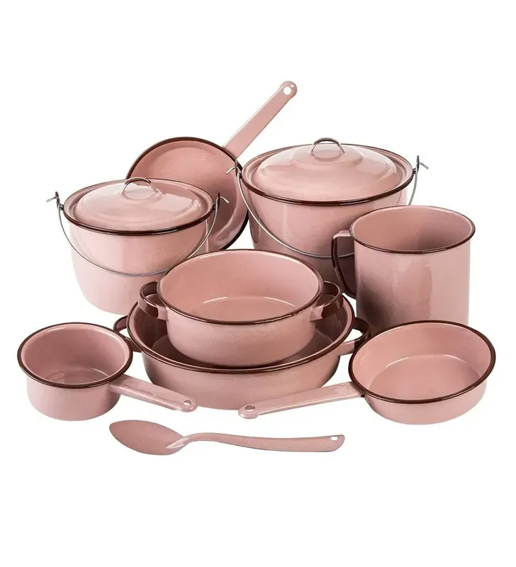 Batería Cinsa Rubí 11 pzas / Rosa Pétalo · Clásica Peltre