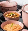 Batería Cinsa Rubí 11 pzas / Rosa Pétalo · Clásica Peltre