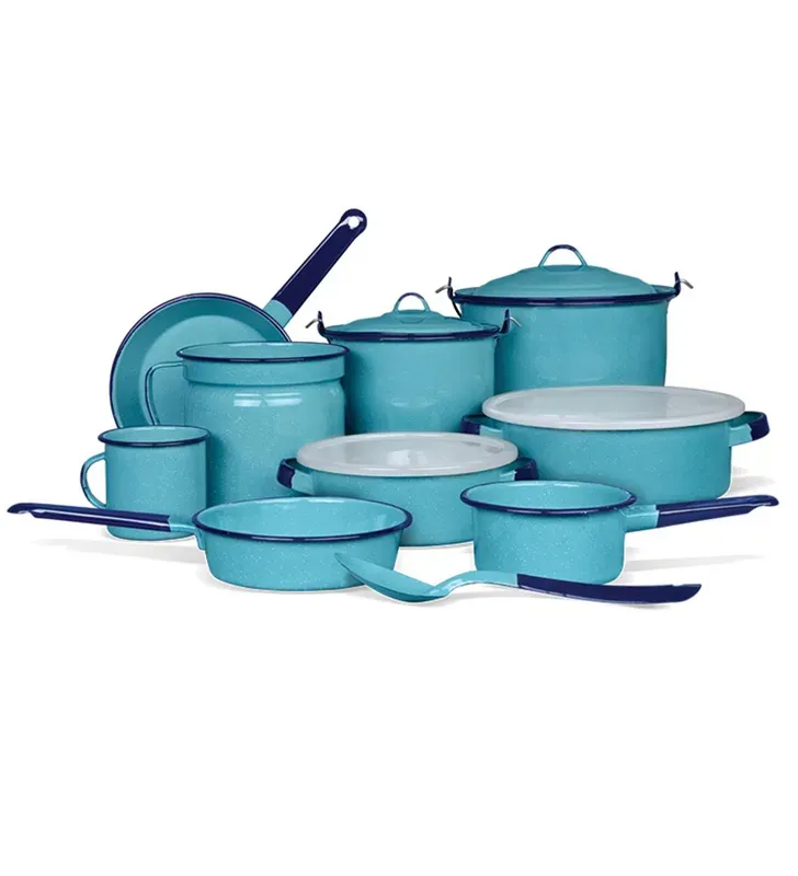 Batería Cinsa Alejandra 14 pzas Azul Turquesa – Peltre Clásica