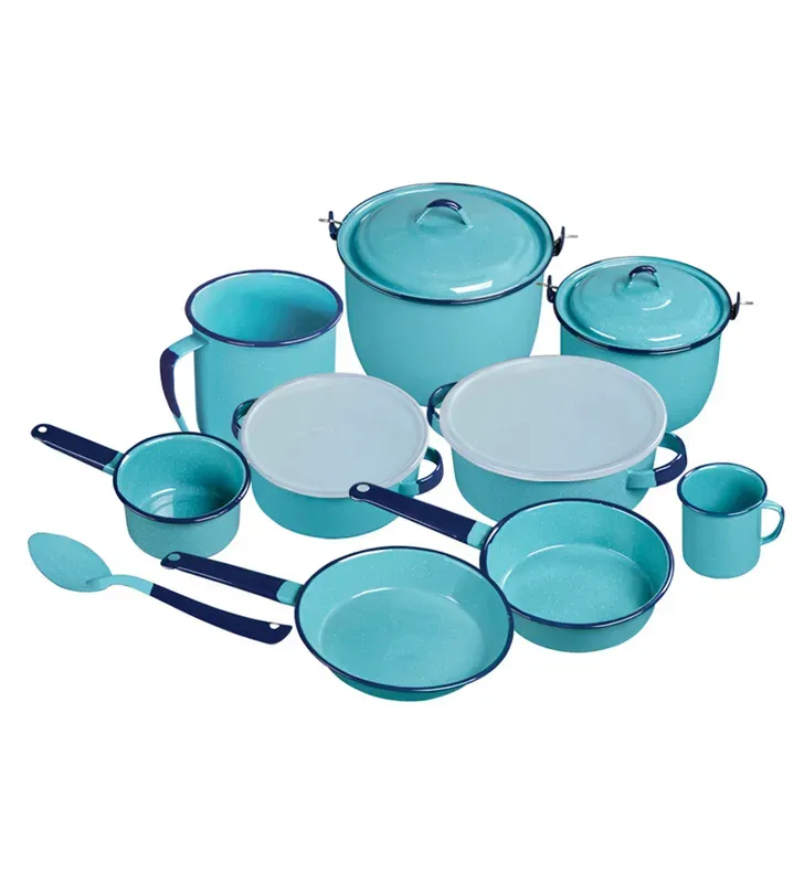 Batería Cinsa Alejandra 14 pzas Azul Turquesa – Peltre Clásica