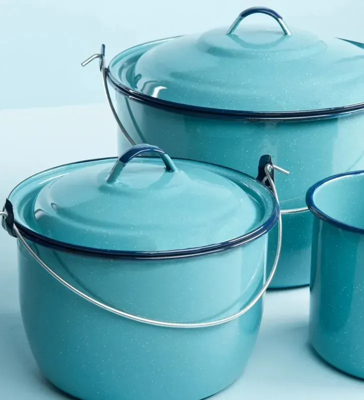 Batería Cinsa Alejandra 14 pzas Azul Turquesa – Peltre Clásica