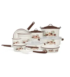 Batería Cinsa Armonía 14 piezas Crema Bodegón | Peltre Línea Clásica