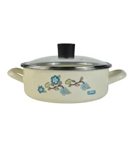 Arrocera Cinsa Fiorella 22 cm – 3 L | Crema con tapa de vidrio