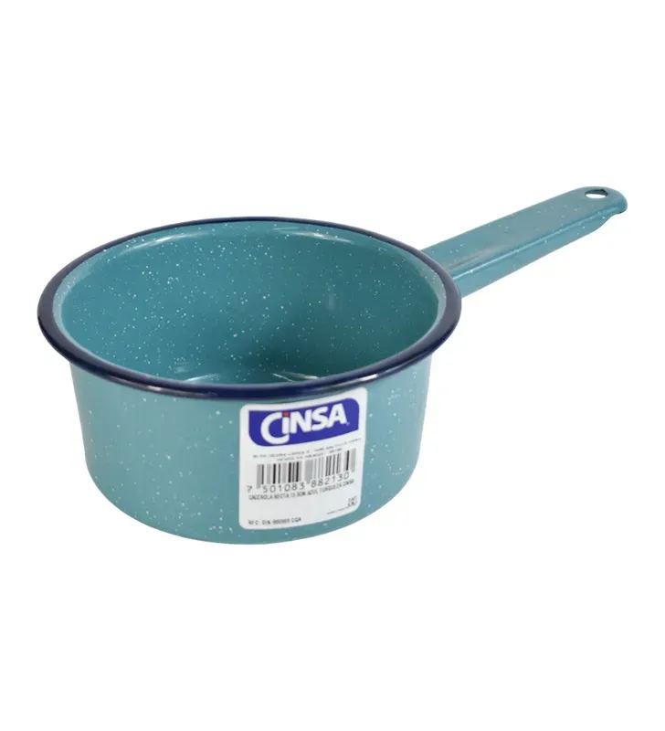 Cacerola Cinsa 13.5 cm / 1 L Azul Turquesa | Peltre clásica