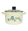 Olla Caldos Cinsa Fiorella 22 cm – 5 L Crema con Tapa Vidrio