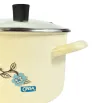 Olla Caldos Cinsa Fiorella 22 cm – 5 L Crema con Tapa Vidrio