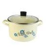 Olla Caldos Cinsa Fiorella 22 cm – 5 L Crema con Tapa Vidrio