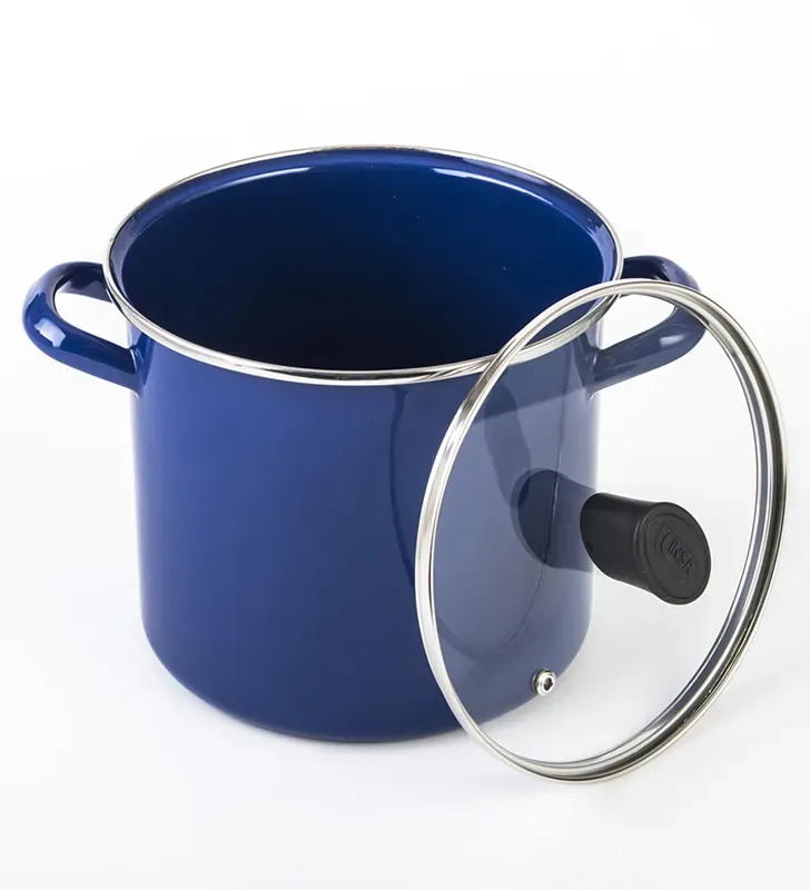 Olla Caldos Cinsa Práctica 18 cm – 3.4 L Azul Turquesa con Tapa de Vidrio