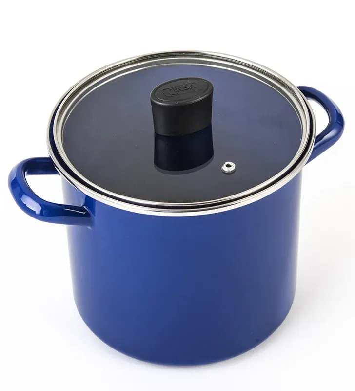 Olla Caldos Cinsa Práctica 18 cm – 3.4 L Azul Turquesa con Tapa de Vidrio