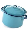 Olla Recta Cinsa 24 cm 7.7 L A. Turquesa con Tapa y Orejas
