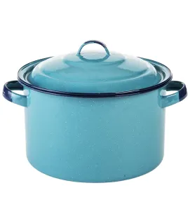 Olla Recta Cinsa 24 cm 7.7 L A. Turquesa con Tapa y Orejas