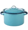 Olla Recta Cinsa 24 cm 7.7 L A. Turquesa con Tapa y Orejas