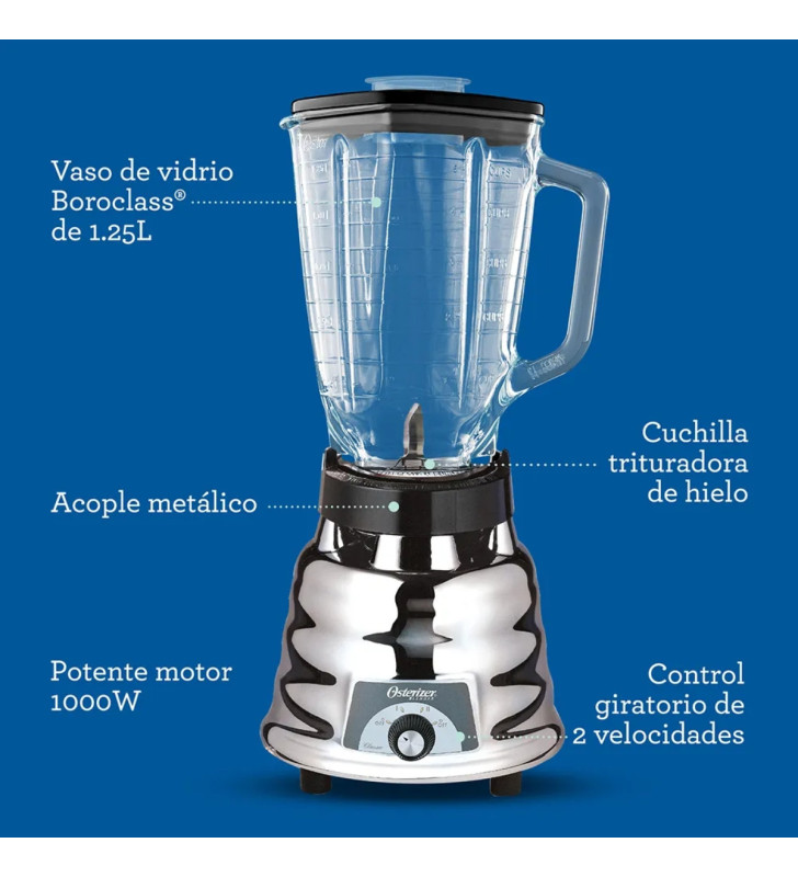 Licuadora 450020000 02 Vel. Cromada | Potente y Elegante para tu Cocina-OSTER