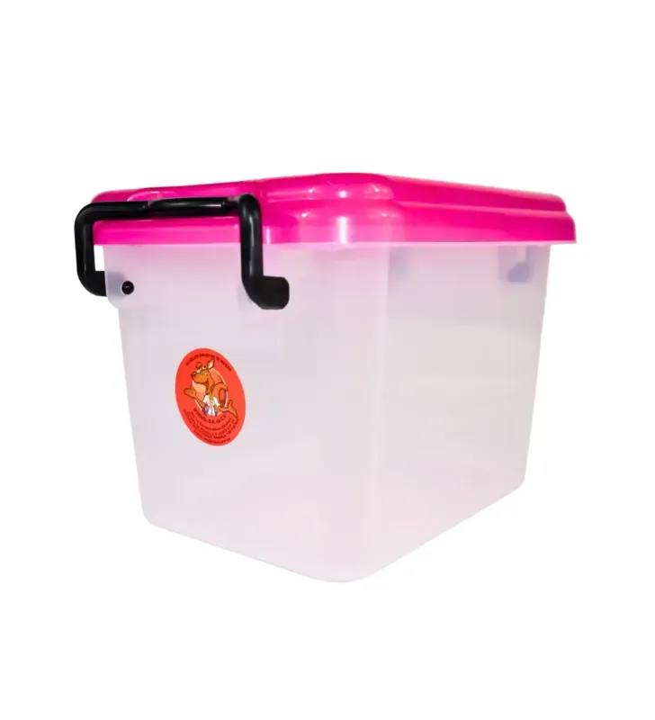 Caja Tauro  3.5 L – Plástico Transparente con Tapa de Color
