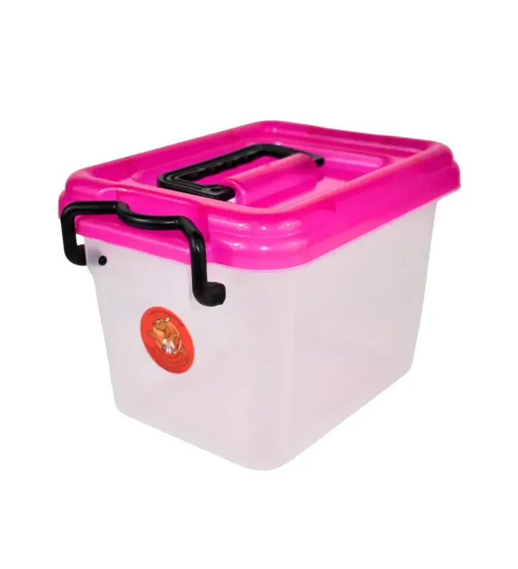 Caja Tauro  3.5 L – Plástico Transparente con Tapa de Color