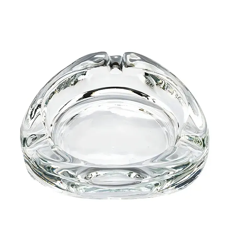 Cenicero Triangular Crisa 7.6 cm | Vidrio Transparente