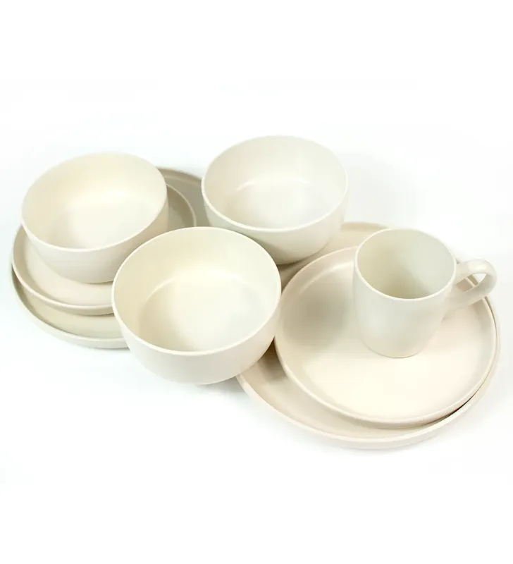 Vajilla Matte 16 piezas – Porcelana triple A, tonos modernos Cuisine Spot