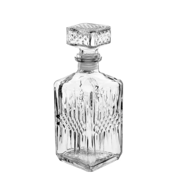 Licorera Cuadrada Rodas Grande Vittori | Vidrio Elegante