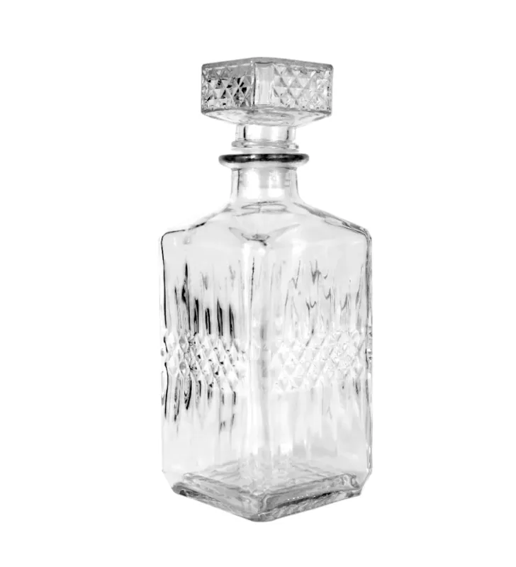 Licorera Cuadrada Rodas Grande Vittori | Vidrio Elegante