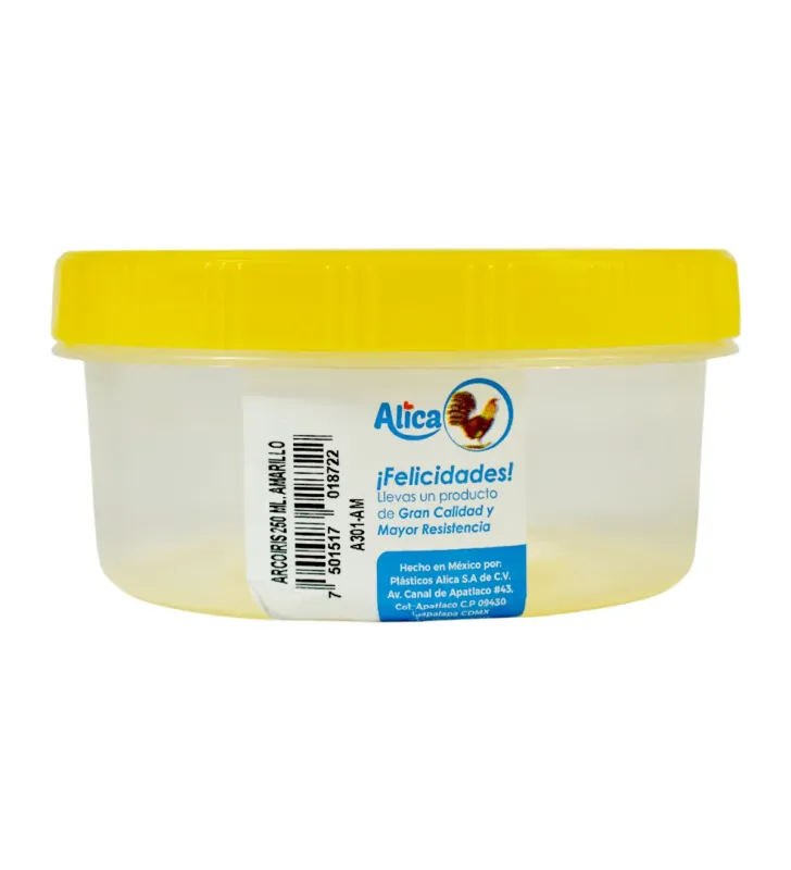 Topper Plástico Alica Arcoíris 250 ml – Tapa Rosca