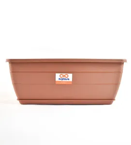 Maceta Rectangular Pequeña Arplasa – Terracota con Plato