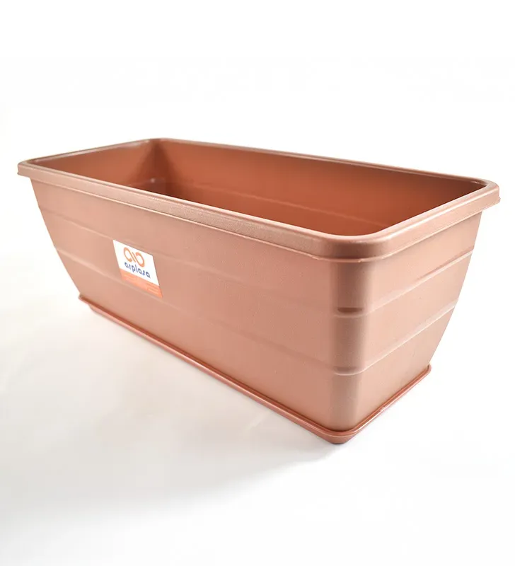 Maceta Rectangular Pequeña Arplasa – Terracota con Plato
