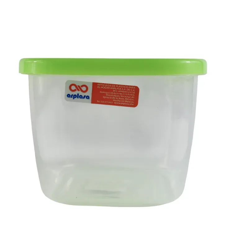 Recipiente Hermético Cuadrado Arplasa 1 L – Tapa de Colores