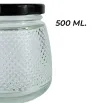 Brocal de vidrio 500 ml tapa negra puntitos – Práctico y elegante
