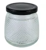 Brocal de vidrio 500 ml tapa negra puntitos – Práctico y elegante