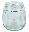 Brocal de vidrio 380 ml tapa negra rayado – Diseño moderno y funcional