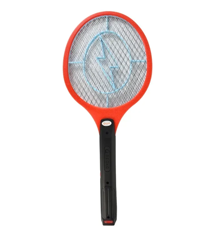 Raqueta eléctrica grande con tomacorriente plegable – Colores Gecko