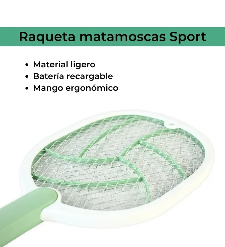 Raqueta matamoscas Sport R5-10002 Gecko – Elimina insectos rápido