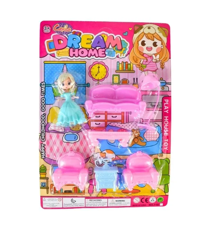Set de muebles y muñeca – Juguete creativo para niños
