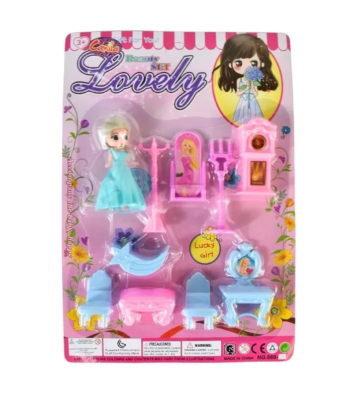 Set de muebles con muñeca de princesa – Juguete creativo infantil