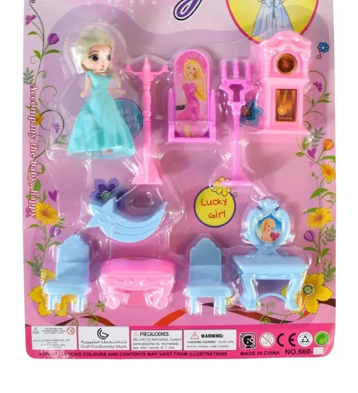 Set de muebles con muñeca de princesa – Juguete creativo infantil