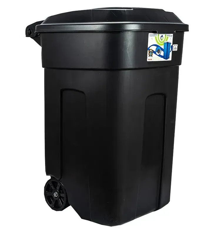 Contenedor 135 Lts Negro con tapa – Plastic Trends