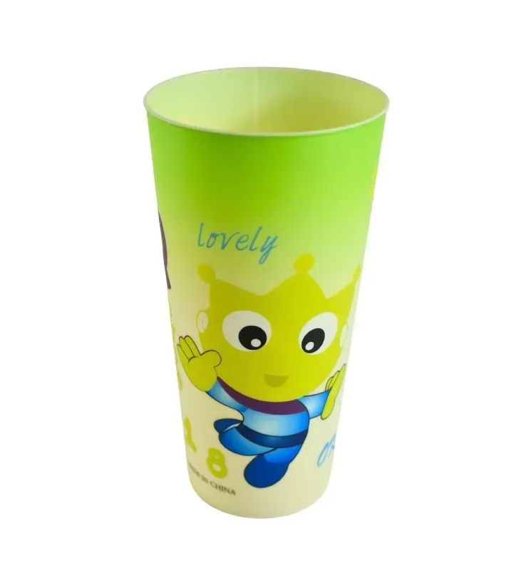 VASO DE PLASTICO CON TAPA DORADA Y POPOTE, DISEÑO Y ESTAMPADO INOVADOR