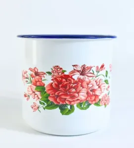 Pocillo de Peltre Pequeño – Resistente y Clásico flores