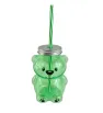 Botella con Tapa Diseño Oso – Plástico con Popote