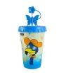 Vaso con Tapa y Popote AD-0539B-1 – Rosa y Azul