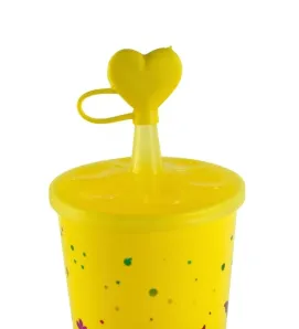 Vaso con Tapa y Popote – Colores con Tapa Corazón