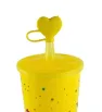 Vaso con Tapa y Popote – Colores con Tapa Corazón